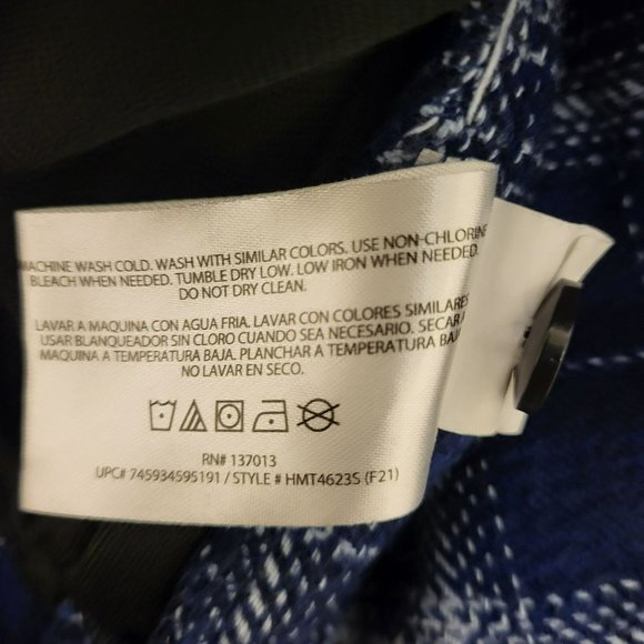 Woolrich Thick Cotton Button Down Shirt Shacket Blue Plaid Men's XL - Picture 15 of 15